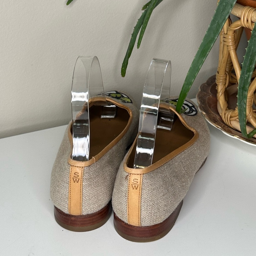 Stubbs & Wootton Lucky Clover Loafers Embroidered Linen Smoking Slippers 7.5 - Picture 4 of 13